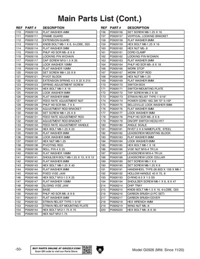 Part Diagram for G0926