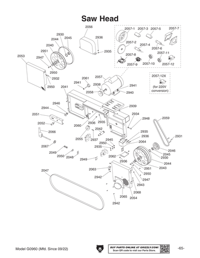 Parts for G0960 Electric Sawmill - Grizzly Industrial, Inc.