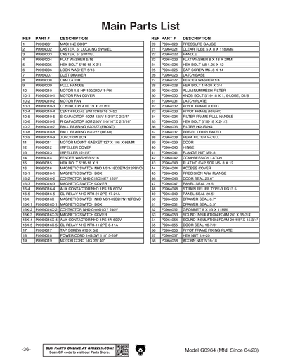 Part Diagram for G0964