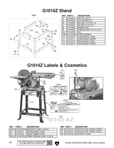 Part Diagram for G1014Z