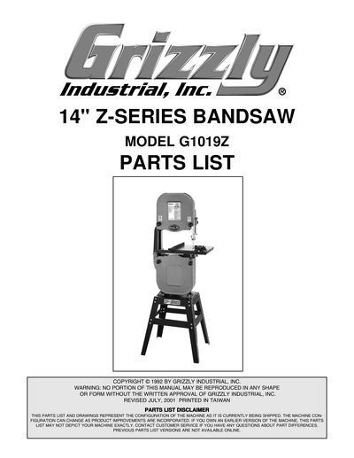 Part Diagram for G1019Z
