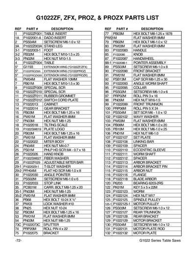 Part Diagram for G1022PROZ