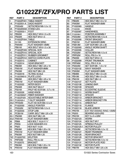 Part Diagram for G1022ZF