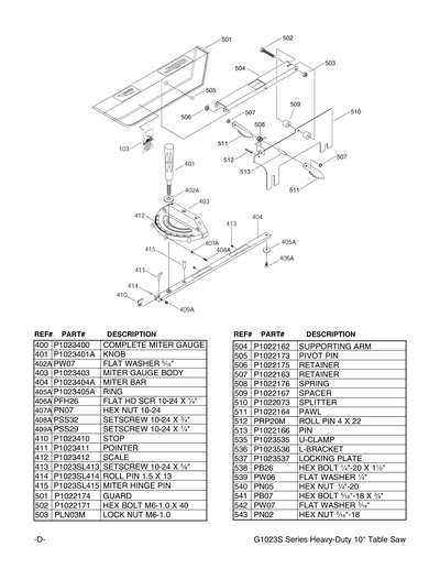 Part Diagram for G1023S110