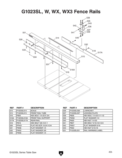 Part Diagram for G1023SLWX