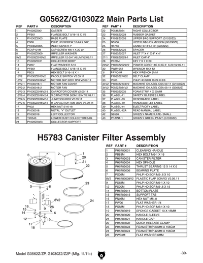 Part Diagram for G1030Z2