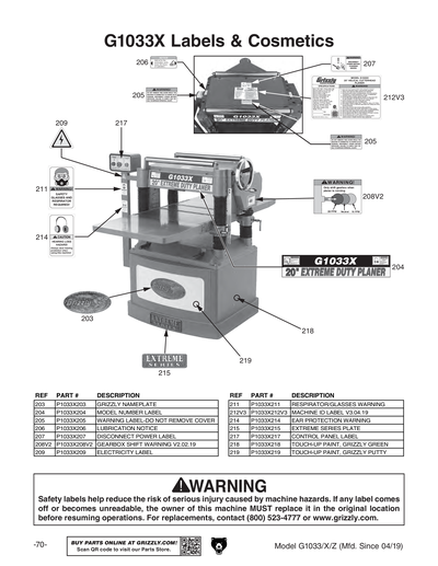 Part Diagram for G1033Z