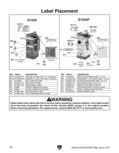 Part Diagram for G1035P