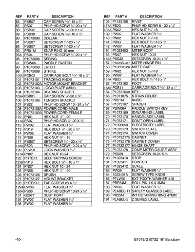 Part Diagram for G1073Z