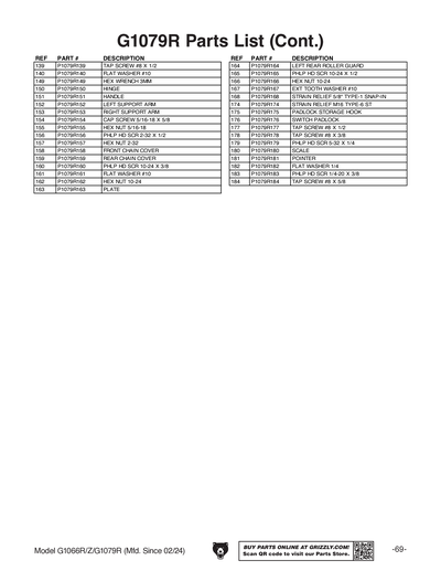Part Diagram for G1079R