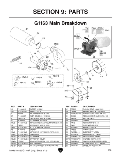 Part Diagram for G1163