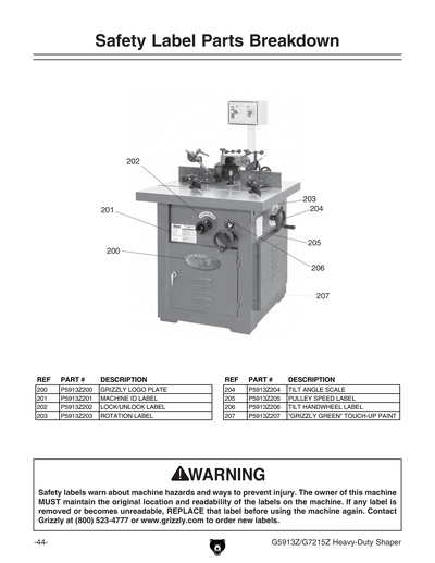 Part Diagram for G5913Z