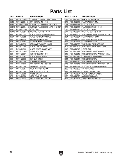 Part Diagram for G9744Z2