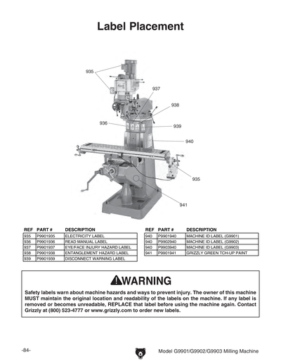 Part Diagram for G9903