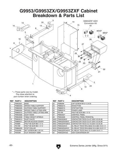 Part Diagram for G9953