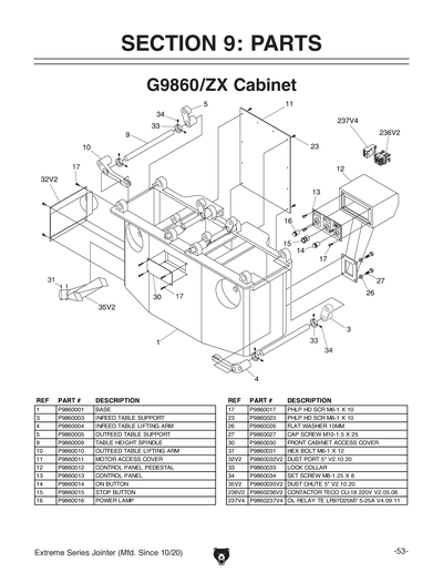 Parts for G9953ZX 16