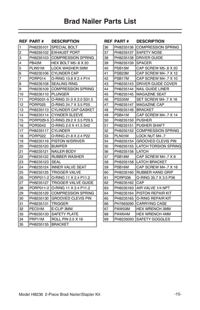 Part Diagram for H8236