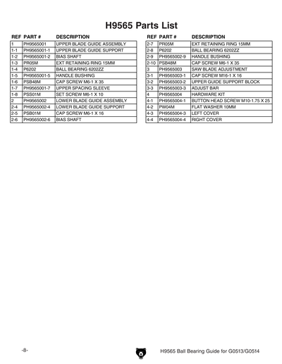 Part Diagram for H9565