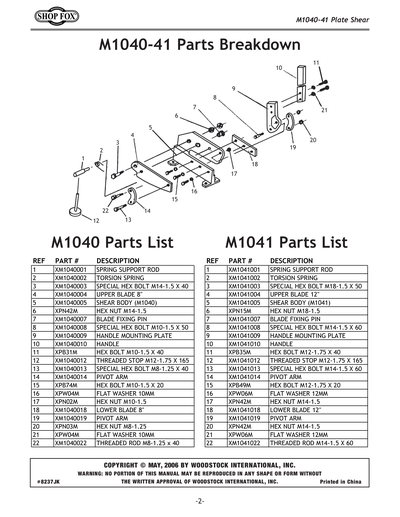 Part Diagram for M1040