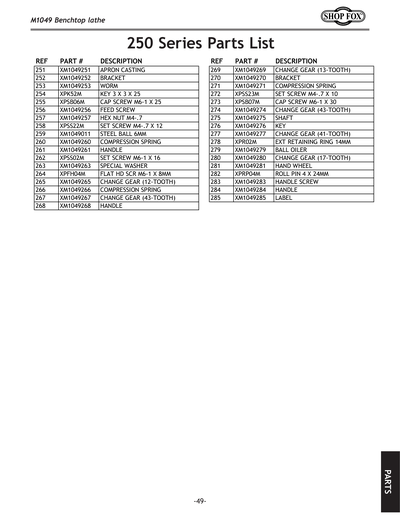 Part Diagram for M1049
