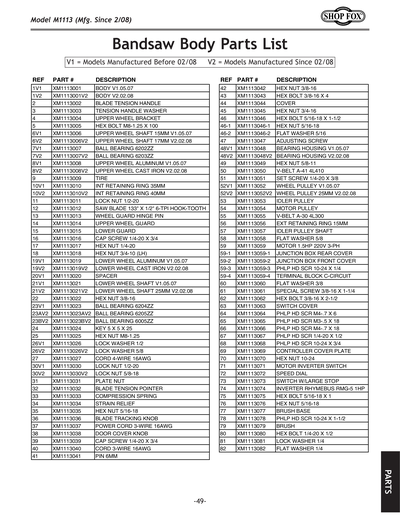 Part Diagram for M1113