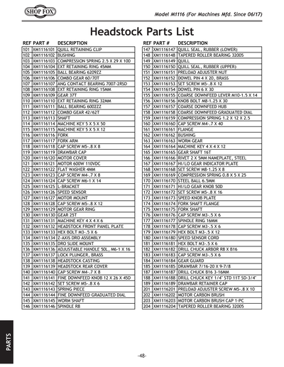 Part Diagram for M1116