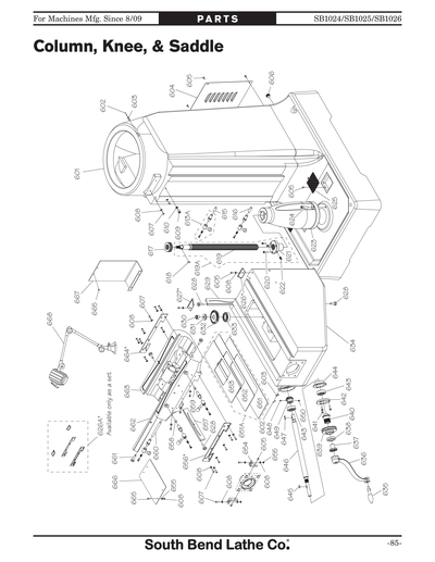 Part Diagram for SB1024F