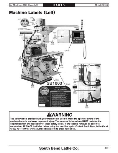 Part Diagram for SB1063