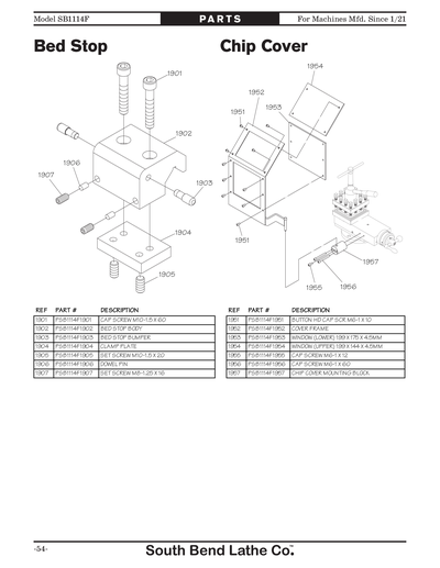 Part Diagram for SB1114F