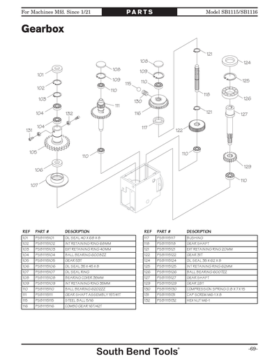 Part Diagram for SB1116
