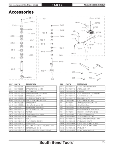 Part Diagram for SB1119