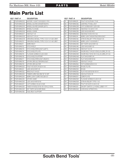Part Diagram for SB1494