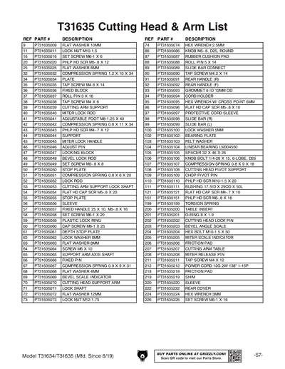 Part Diagram for T31634
