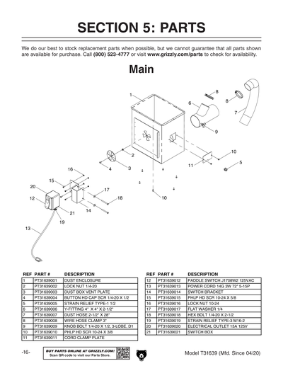 Part Diagram for T31639