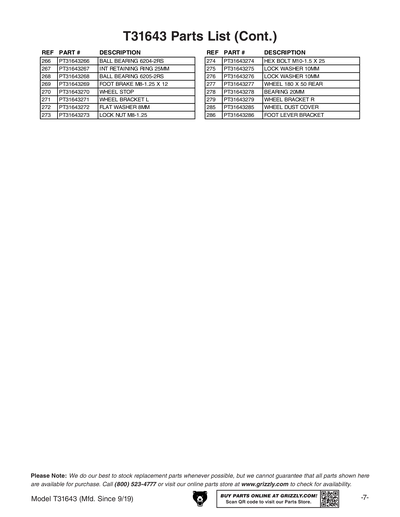 Part Diagram for T31643