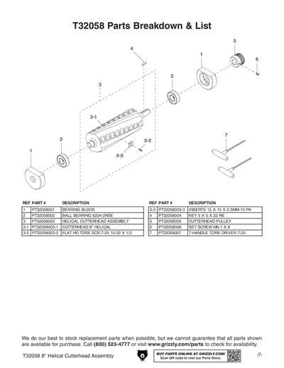 Part Diagram for T32058