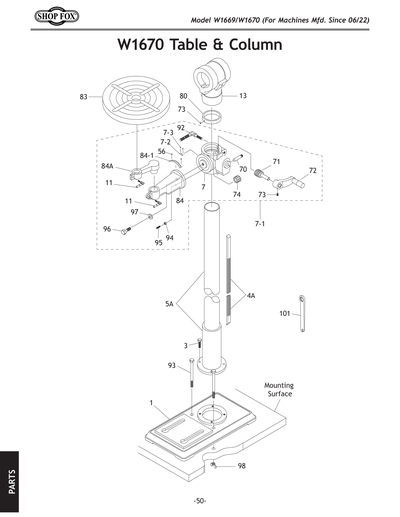 Part Diagram for W1670
