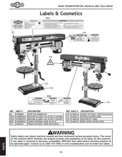 Part Diagram for W1670
