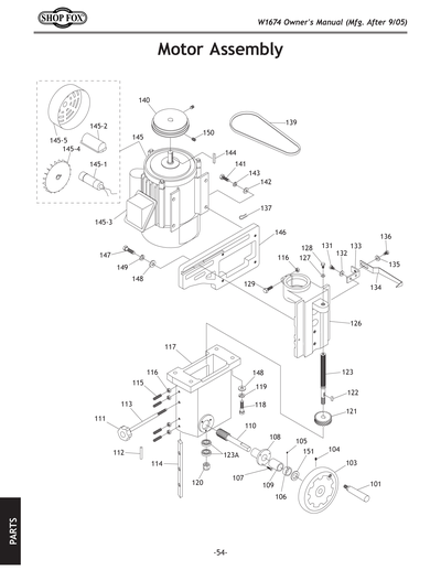 Parts for W1674 2 HP Shaper - Grizzly Industrial, Inc.