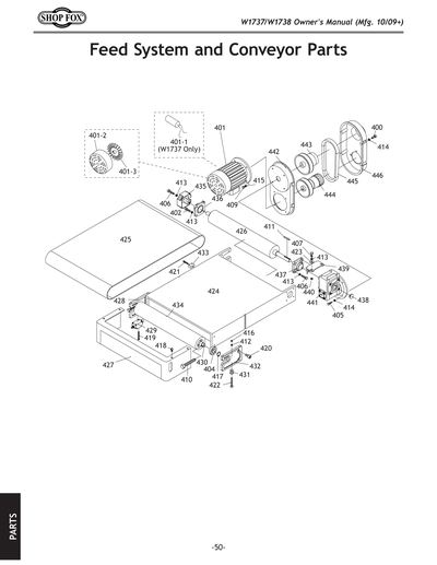 Parts for W1738 37