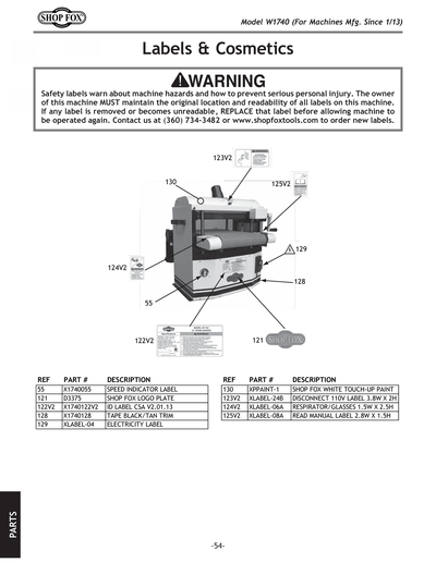Part Diagram for W1740