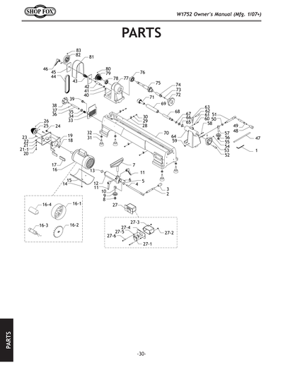 Parts for W1752 10