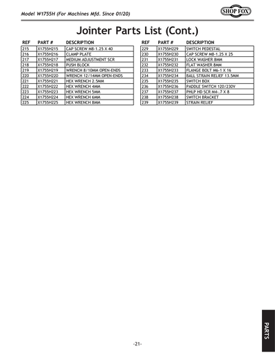 Part Diagram for W1755H