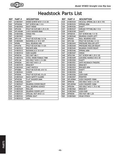 Part Diagram for W1803