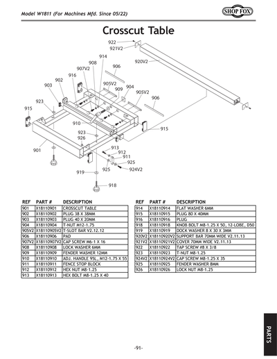 Part Diagram for W1811