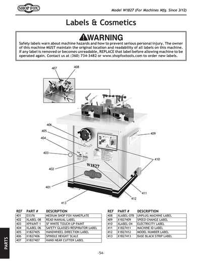 Part Diagram for W1827