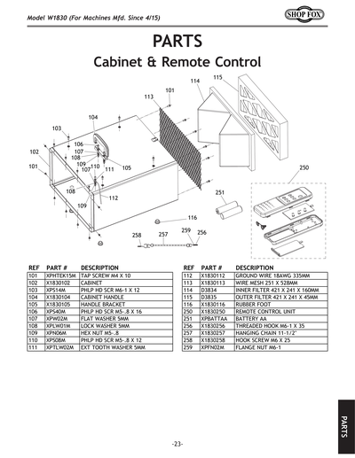 Part Diagram for W1830