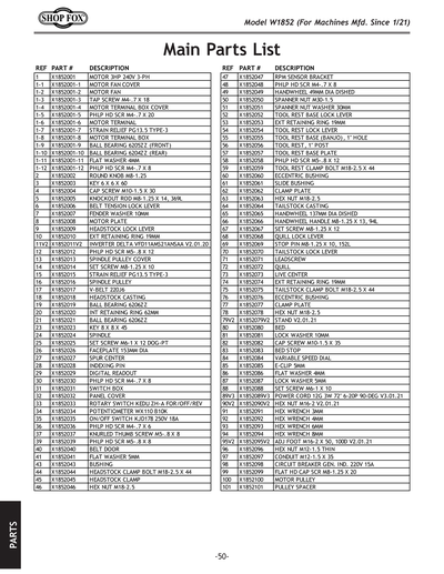 Part Diagram for W1852