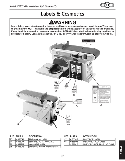 Part Diagram for W1855