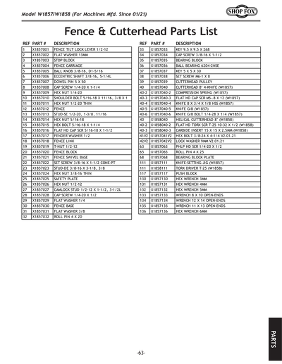 Part Diagram for W1857